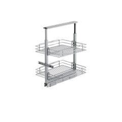 Starax Sepetli Teleskopik Mutfak Kiler 1104 Tel Sepetli / 45 cm - 60 cm - 80 cm Arası / 2 Sepetli
