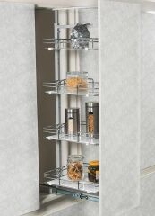 Starax Sepetli Teleskopik Mutfak Kiler 1105 Tel Sepetli / 50 cm - 60 cm - 80 cm Arası / 2 Sepetli