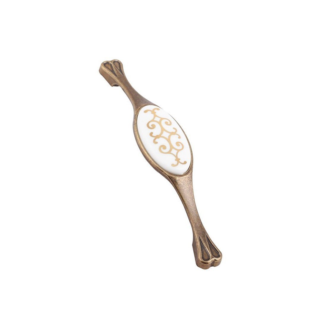 Nobel Yoncalı 128 mm Mobilya Kulp Antik Sarı