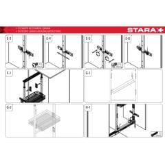Starax Sepetli Teleskopik Mutfak Kiler 1119 Tel Sepetli / 30 cm - 125 cm - 140 cm Arası / 4 Sepetli