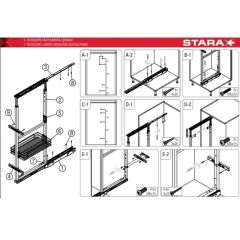 Starax Sepetli Teleskopik Mutfak Kiler 1120 Tel Sepetli / 35 cm - 125 cm - 140 cm Arası / 4 Sepetli