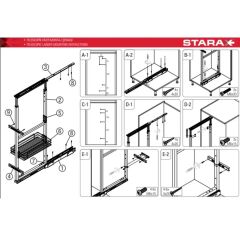 Starax Sepetli Teleskopik Mutfak Kiler 1122 Tel Sepetli / 45 cm - 125 cm - 140 cm Arası / 4 Sepetli