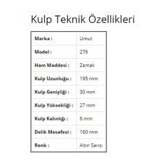 Umut 276 Avangart Mobilya Kulp 160 mm Altın Sarısı