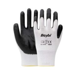 İş Güvenlik Eldivenleri Lüx Latex Beyaz - Siyah 1 Çift