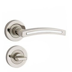 Nobel Armoni Nikel Saten Rozetli Kapı Kolu Wc Kapısı