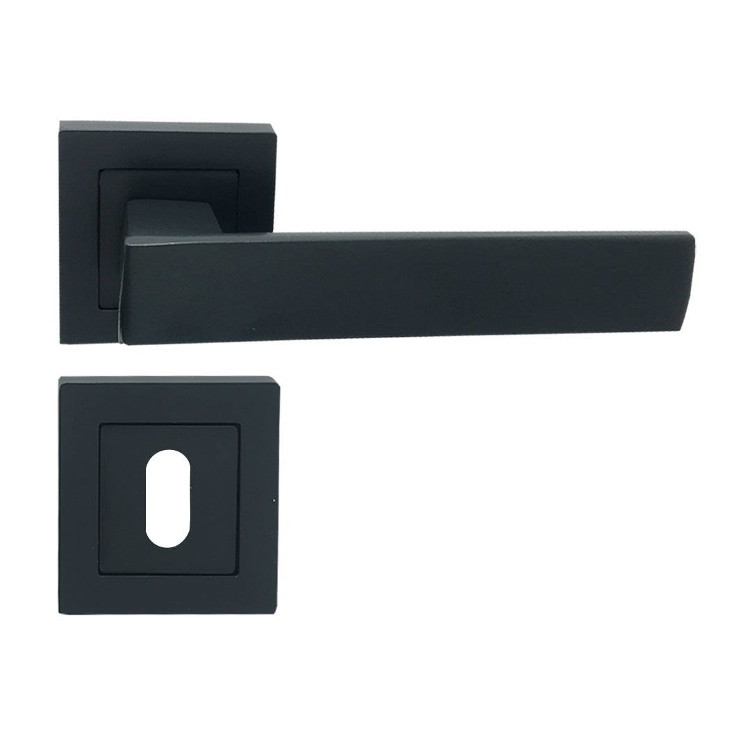 Hira Konak Antrasit Kare Rozetli Kapı Kolu Oda Kapısı