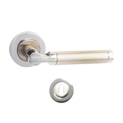 Nobel Çankaya Krom İnox Rozetli Kapı Kolu Oda Kapısı