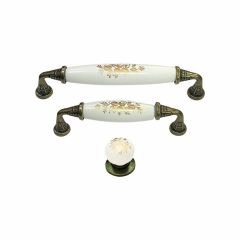 Eymen Polimer Kahve Çekirdeği Mobilya Kulp Antik Sarı 128 mm
