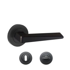 Hira Narin Mat Siyah Rozetli Kapı Kolu Dış Kapısı