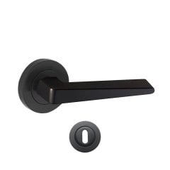 Hira Narin Mat Siyah Rozetli Kapı Kolu Dış Kapısı