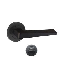 Hira Narin Mat Siyah Rozetli Kapı Kolu Dış Kapısı