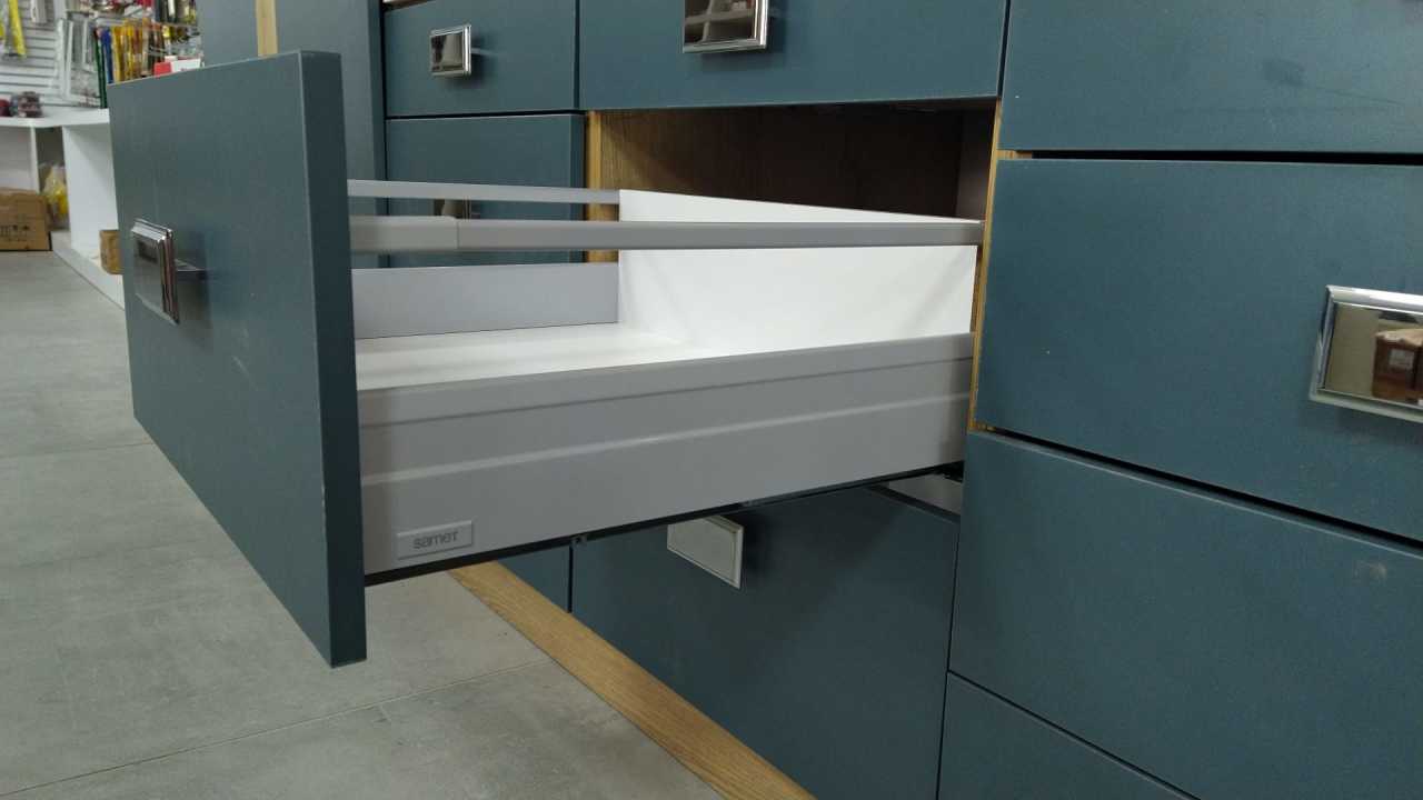 Samet Alphabox Yanaklı Gri Çekmece Rayı Tek Bordür - 40 cm