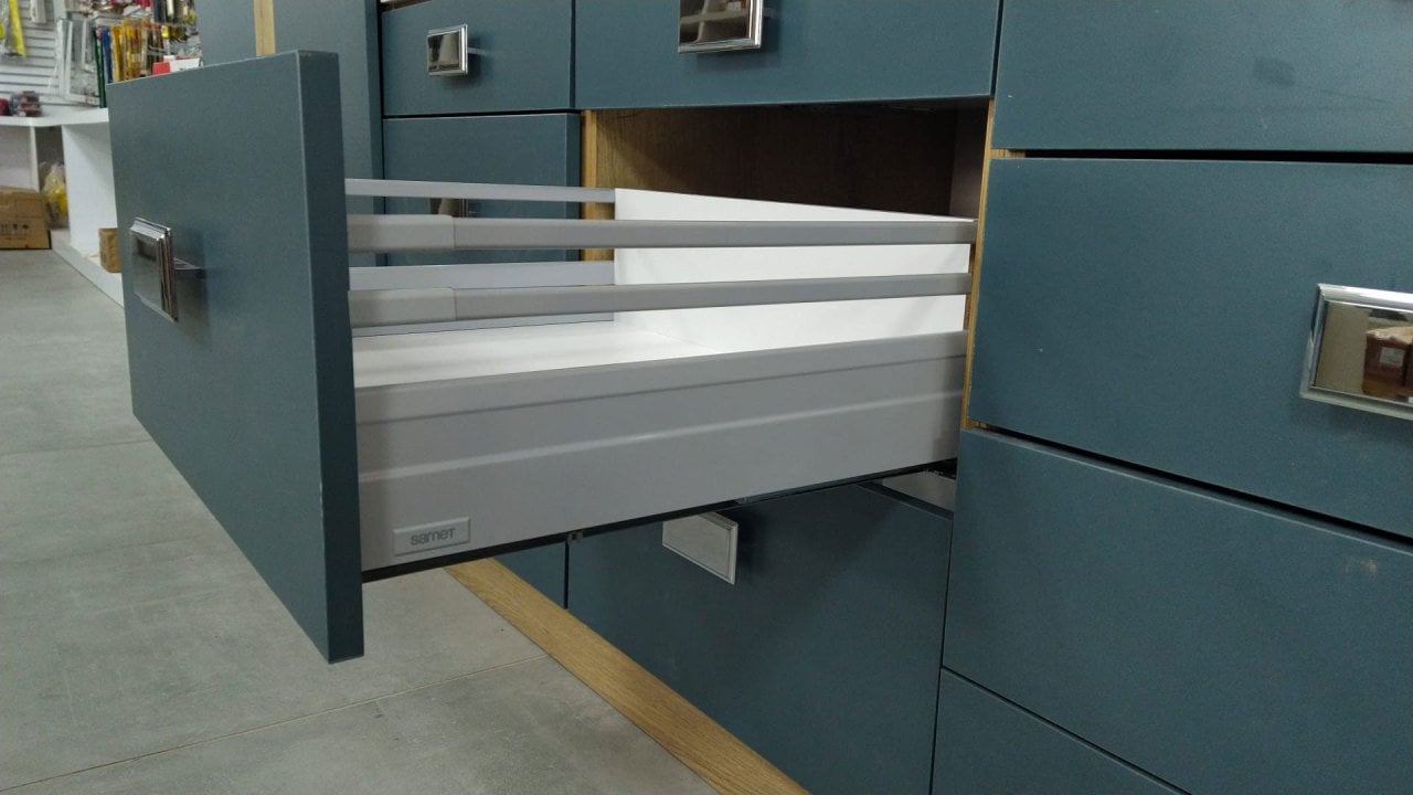 Samet Alphabox Yanaklı Gri Çekmece Rayı Çift Bordür - 50 cm