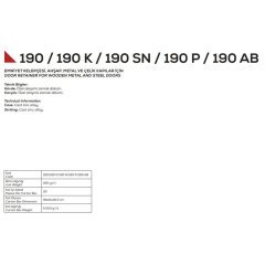 Kale Kilit Emniyet Kelepçesi 190-SN - Saten