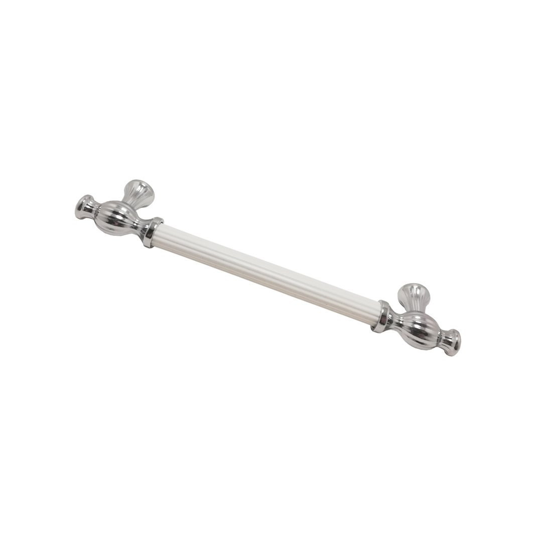 Metax Kesir Çizgili Mobilya Kulp Krom-Beyaz - 224 mm