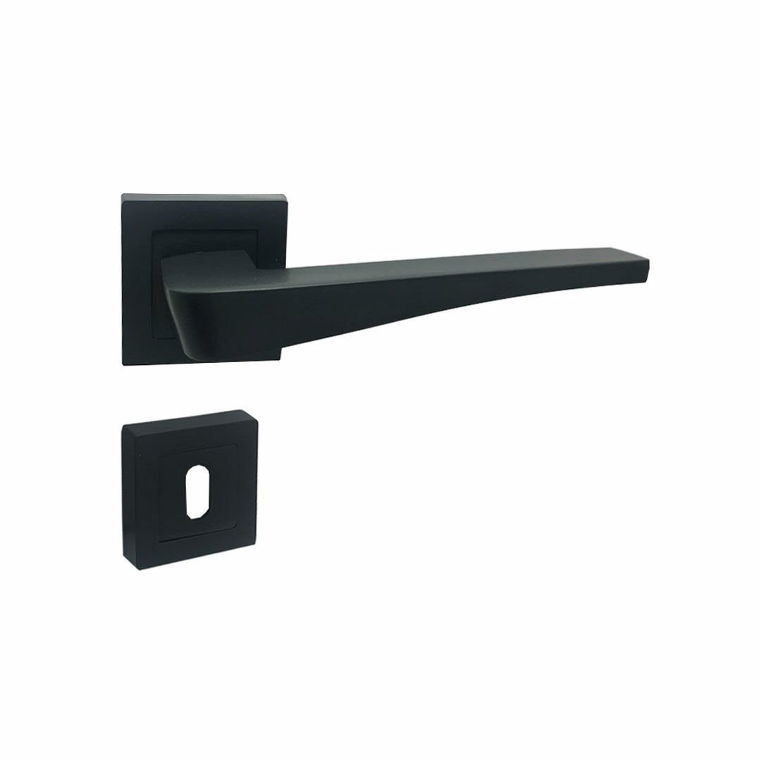 Hira Yasmin Kare Rozetli Kapı Kolu Oda-Antrasit