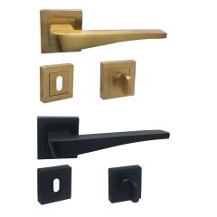 Hira Yasmin Kare Rozetli Kapı Kolu Oda-Antrasit