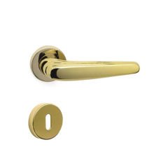 System Trıton GL Altın Yuvarlak Rozetli Kapı Kolu ODA