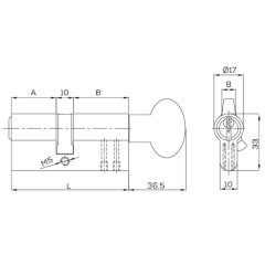 Kale Kilit 164 BME Mandallı Bilyalı Şifreli Çelik Pimli Barel 68 mm - Nikel