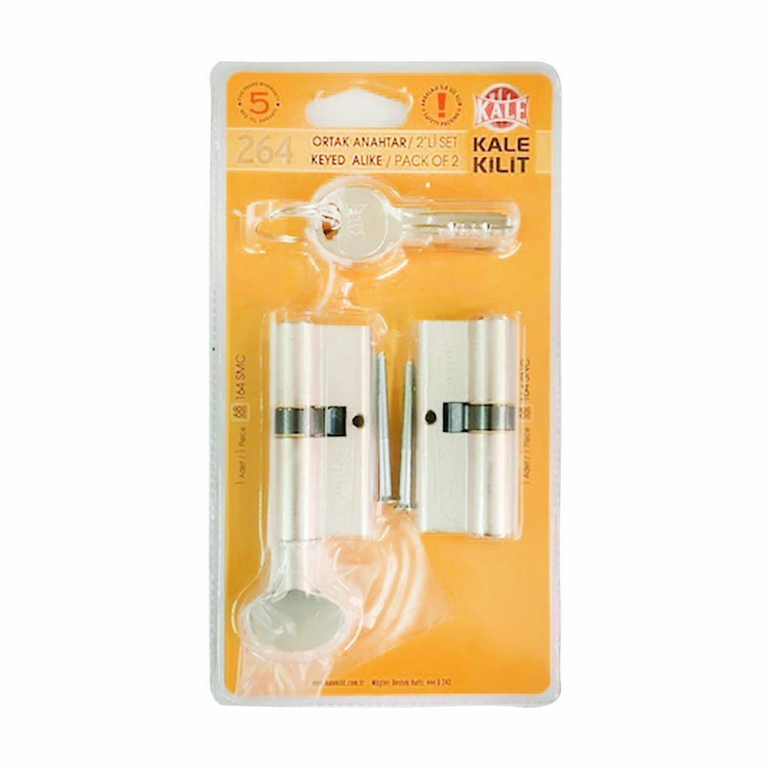 Kale Kilit 264 Silindirlik Ortak Anahtarlı Barel Seti 68 mm 264 SNC + SMC - Nikel