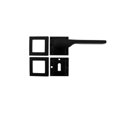 Ahsa Siyah Kare Rozetli Kapı Kolu