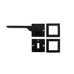 Ahsa Siyah Kare Rozetli Kapı Kolu